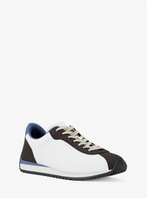 Michael Kors Rhodes Mixed-media Trainer In Blue