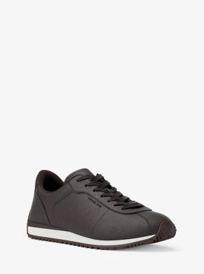 Rhodes Signature Logo and Leather Trainer