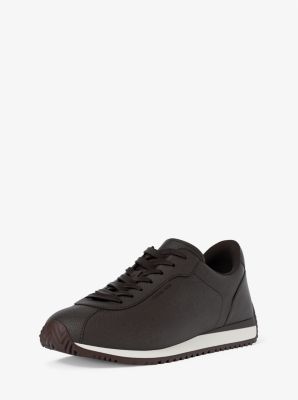 Rhodes Signature Logo and Leather Trainer