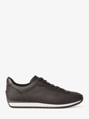 Rhodes Signature Logo and Leather Trainer