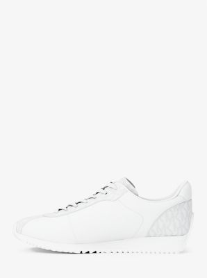 Sneaker Rhodes in pelle e twill cordonato in BIANCO BRILLANTE | Michael Kors