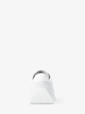 Sneaker Rhodes in pelle e twill cordonato in BIANCO BRILLANTE | Michael Kors