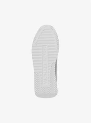 Sneaker Rhodes in pelle e twill cordonato in BIANCO BRILLANTE | Michael Kors