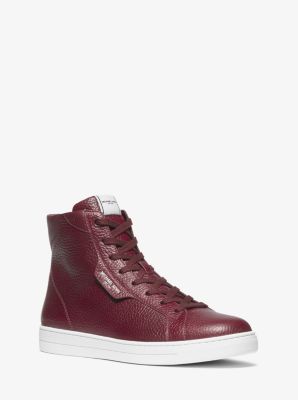Keating Pebbled Leather High-Top Sneaker | Michael Kors