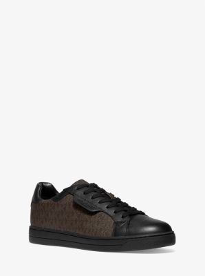 Keating Logo and Leather Sneaker | Michael Kors Canada
