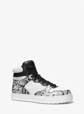 Barett Snake Embossed Leather High-Top Sneaker | Michael Kors