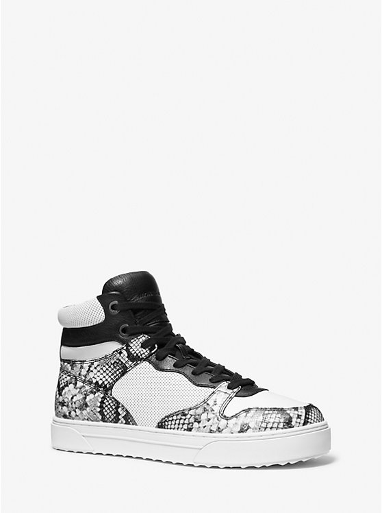 Barett Snake Embossed Leather High-Top Sneaker image number 0