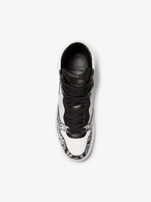 Barett Snake Embossed Leather High-Top Sneaker