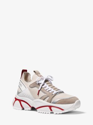 lucas knit and rubberized leather trainer