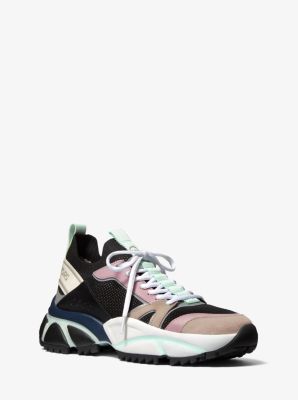 lucas knit and rubberized leather trainer