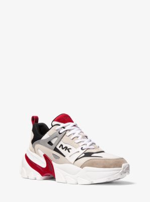mk hero leather and mesh trainer