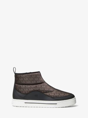 Baxter Logo Quilted Nylon Sneaker Boot in BROWN/BLACK | Michael Kors