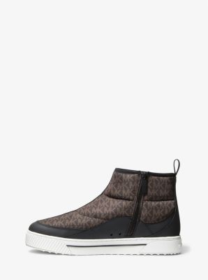 Baxter Logo Quilted Nylon Sneaker Boot in BROWN/BLACK | Michael Kors