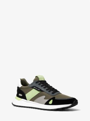 Miles Color-Block Nylon and Leather Trainer | Michael Kors