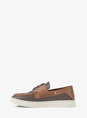 Aiden Signature Logo and Leather Boat Shoe