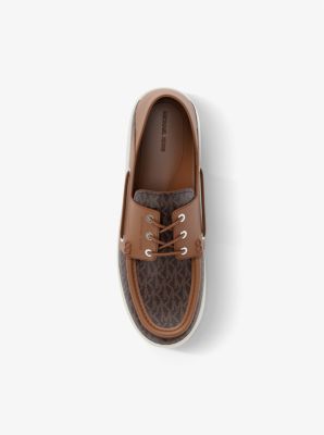 Aiden Signature Logo and Leather Boat Shoe