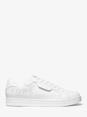 Keating Perforated Leather Sneaker in BLANC OPTIQUE | Michael Kors