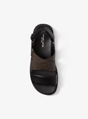 Damon Logo and Leather Sandal Michael Kors