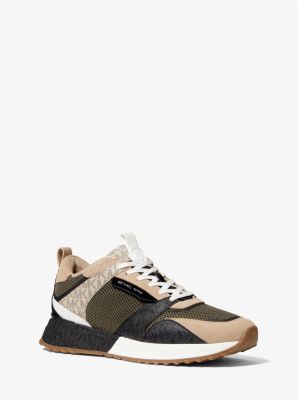 Theo Mixed-Media Trainer in OLIVE/CHINO Sale Michael Kors [US]