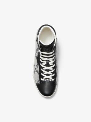 Keating Empire Logo Jacquard and Leather High-Top Sneakers