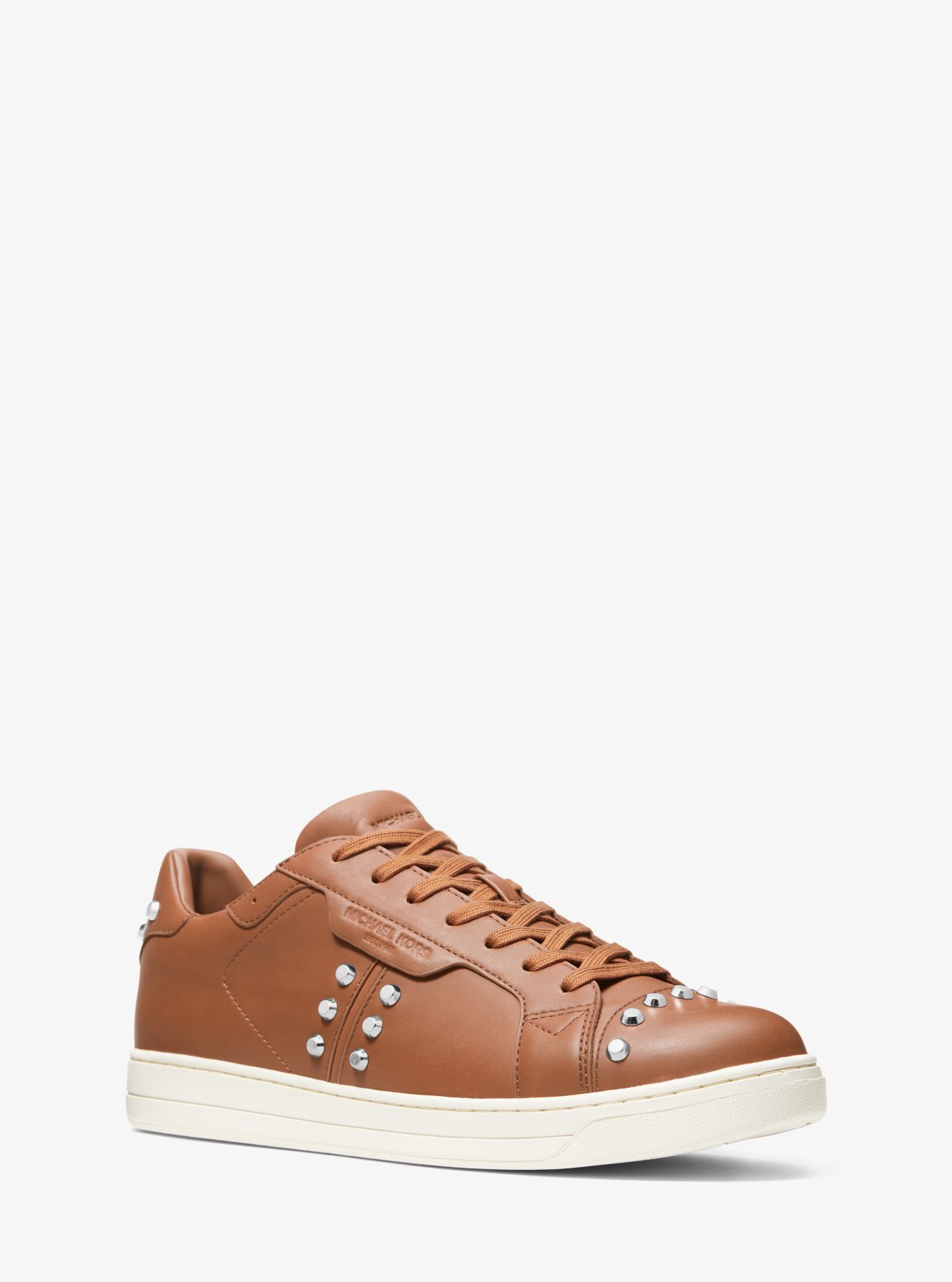 MK Keating Studded Leather Trainers - Brown - Michael Kors