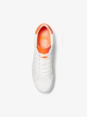 Strap detail perforated shop check leather sneakers