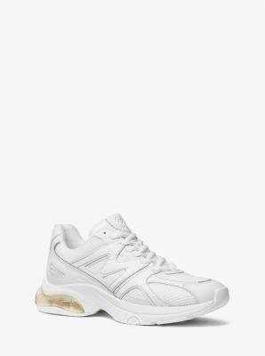 MK Kit Extreme Mesh and Leather Trainer - White - Michael Kors