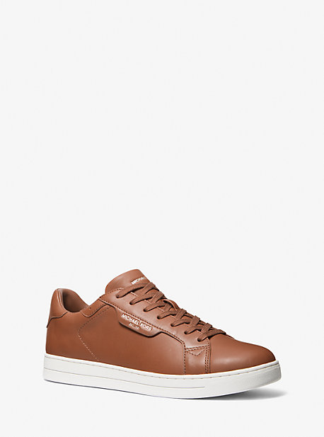 Michael Kors Keating Leather Sneaker In Brown