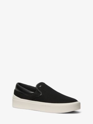 Michael Kors Slip-On-Sneaker Eddie Aus Baumwoll-Canvas - Schwarz