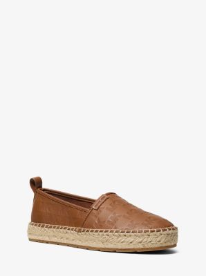 Michael Kors Mens Mk Espadrille Elias Aus Leder Mit Logoprägung - Braun - Michael Kors