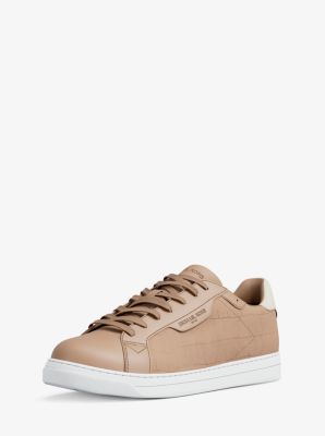 Keating Crocodile Embossed Suede and Leather Sneaker