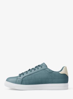 Keating Crocodile Embossed Suede and Leather Sneaker