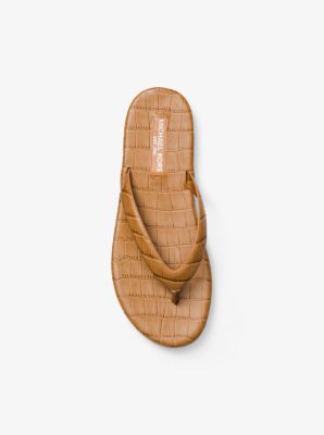 Trey Embossed Leather Flip-Flop