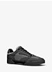 Adrian Two-Tone Stretch Knit and Rubberized Leather Sneaker image number 0