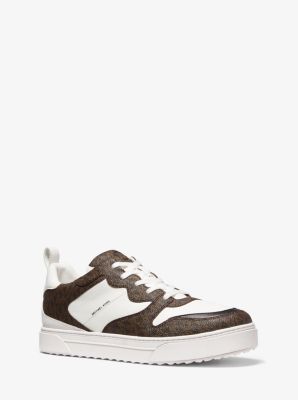Baxter Logo and Leather Sneaker | Michael Kors