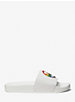 PRIDE Jake Rainbow Embellished Logo Leather Slide Sandal image number 1