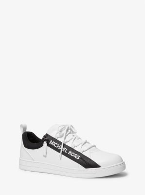 Keating Leather and Mesh Zip-Up Sneaker Michael Kors