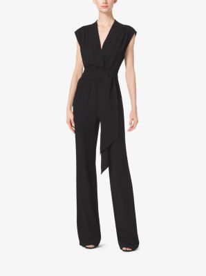 Tie-Waist Silk-Georgette Jumpsuit | Michael Kors Canada