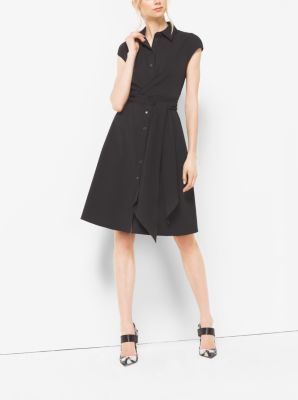 Cap-Sleeve Cotton-Poplin Wrap Dress