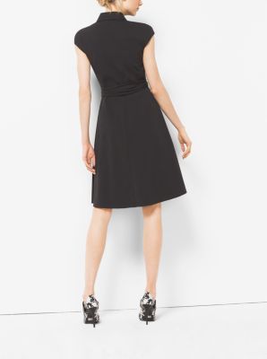 Cap-Sleeve Cotton-Poplin Wrap Dress