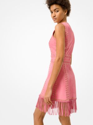 Whipstitch Suede Fringe Dress