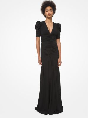 Ruched Stretch Matte Jersey Gown