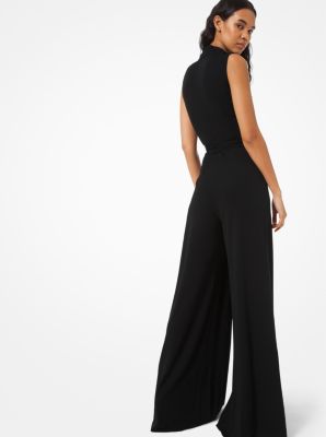 Stretch Matte-Jersey Wrap Jumpsuit