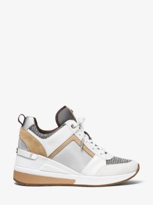 georgie mixed media trainer champagne