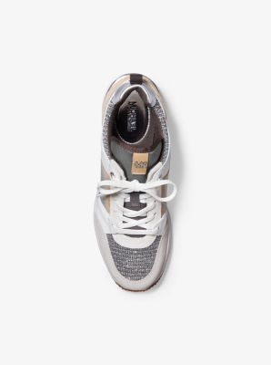 georgie mixed media trainer champagne