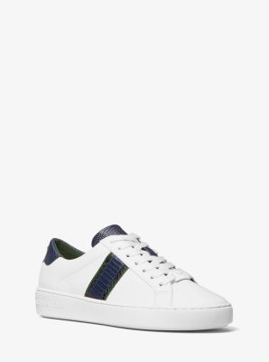 Irving Leather and Embossed Stripe Sneaker Michael Kors Canada