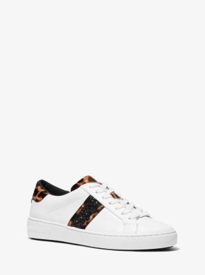 Irving Leopard Print Calf Hair and Leather Stripe Sneaker image number 0