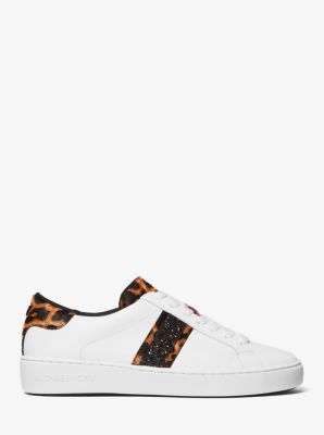 irving mesh and cheetah calf hair stripe sneaker