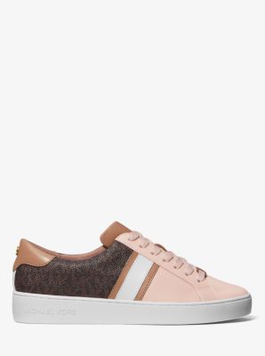 Michael kors irving cheap leather and logo sneaker