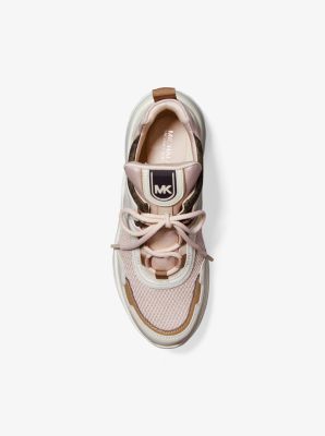 Olympia canvas 2024 and leather trainer